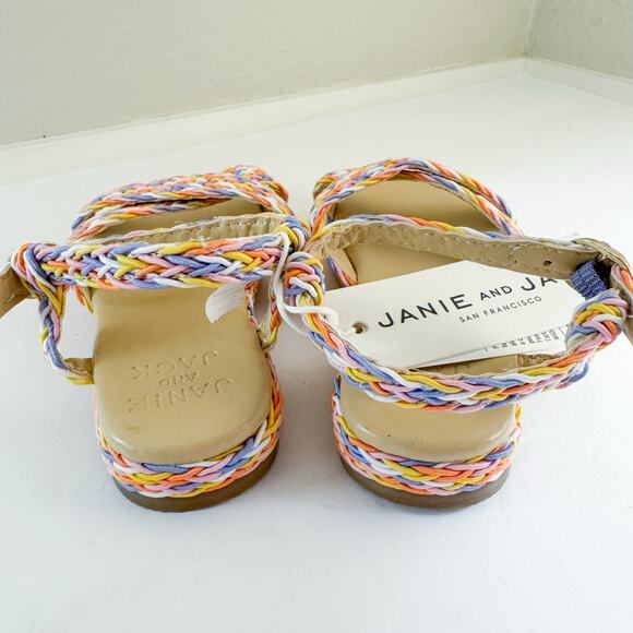 Janie and Jack Girls Braided Espadrille Sandals SIZE 7 Bali Sunset Rainbow NWT - Picture 5 of 9